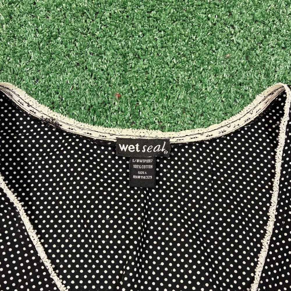 Y2K 2000's Wet Seal Polka Dot Babydoll Top - Picture 3 of 6